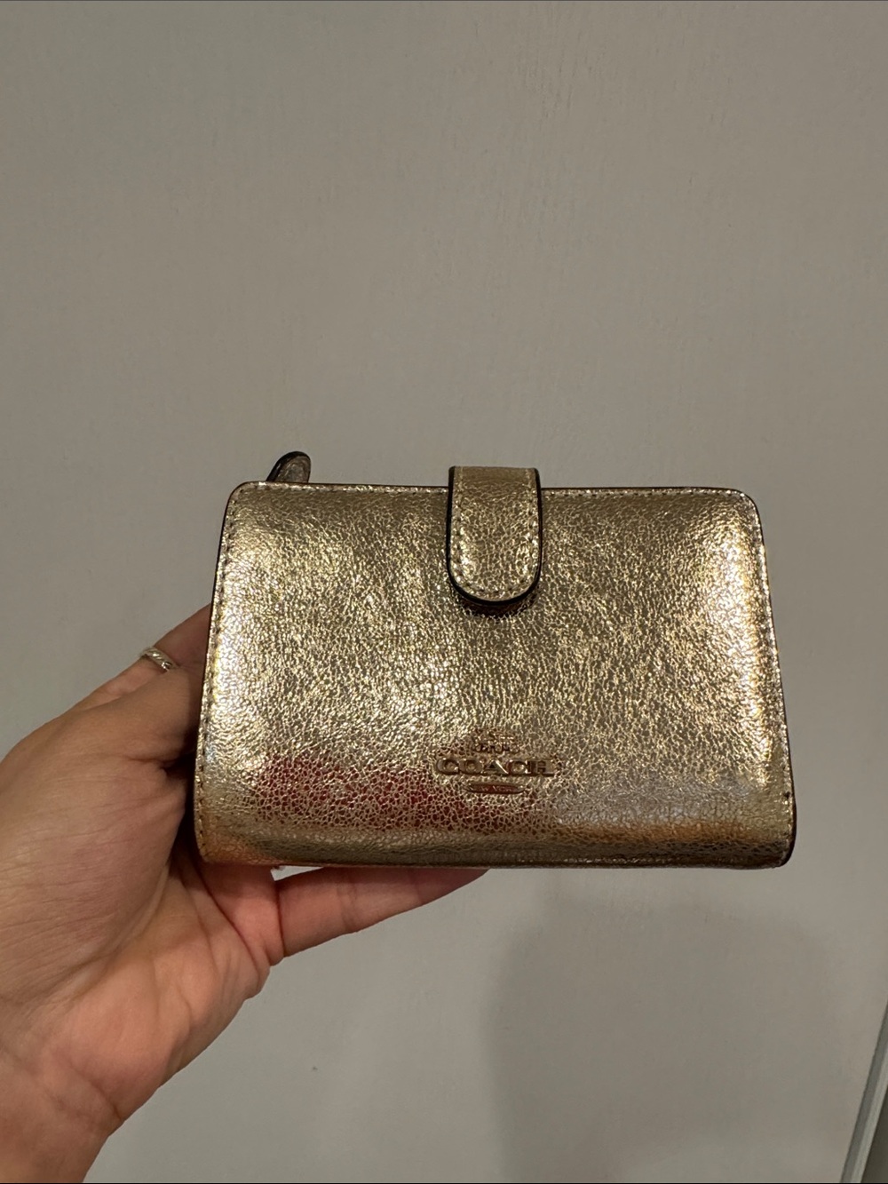 Coach Metallic Gold Snap Wallet
